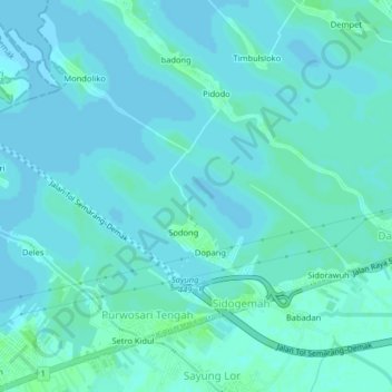 Sidogemah topographic map, elevation, terrain