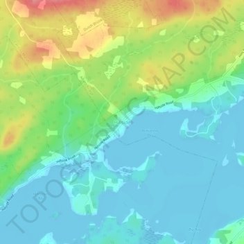 Hillside topographic map, elevation, terrain