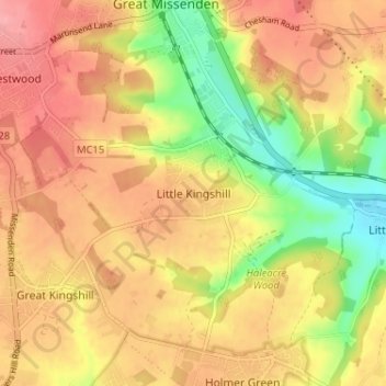 Little Kingshill topographic map, elevation, terrain