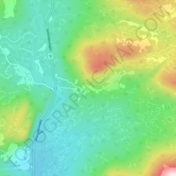 Berdalen topographic map, elevation, terrain