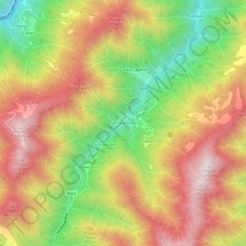 San Pellegrino topographic map, elevation, terrain