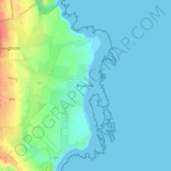 Boulmer topographic map, elevation, terrain