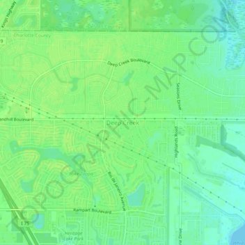 Deep Creek topographic map, elevation, terrain