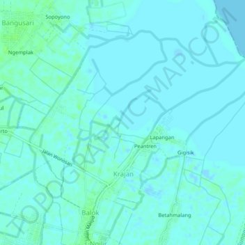 Balok topographic map, elevation, terrain