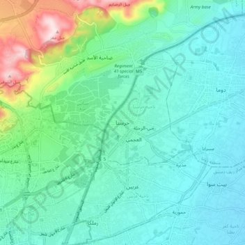 Hirista topographic map, elevation, terrain