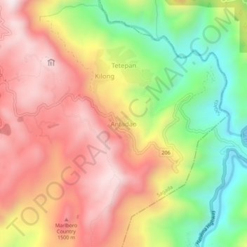 Antadao topographic map, elevation, terrain