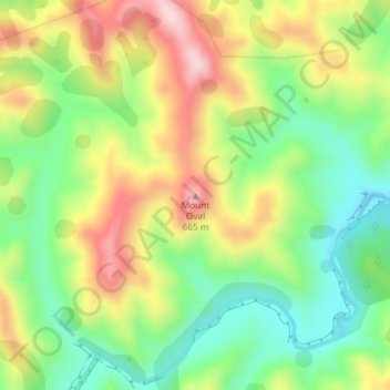 Mount Oval topographic map, elevation, terrain