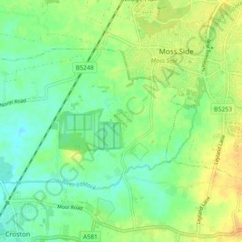 Wymott topographic map, elevation, terrain