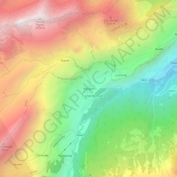 Planaval topographic map, elevation, terrain