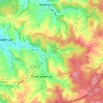 Jägerbauer topographic map, elevation, terrain