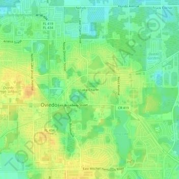 Lake Charm topographic map, elevation, terrain