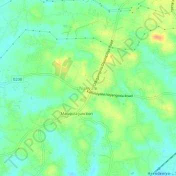 Naiwala topographic map, elevation, terrain