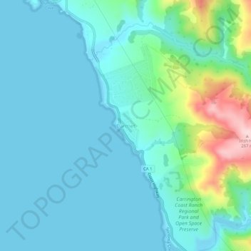 Carmet topographic map, elevation, terrain