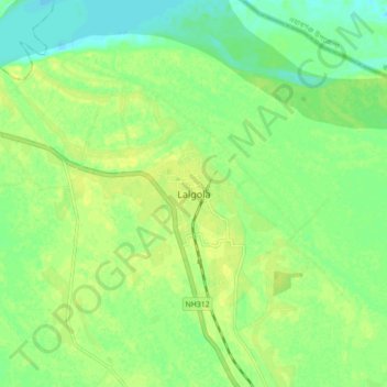Lalgola topographic map, elevation, terrain