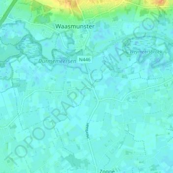 Rodendries topographic map, elevation, terrain