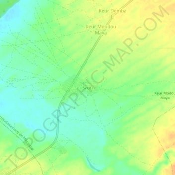 Saw topographic map, elevation, terrain