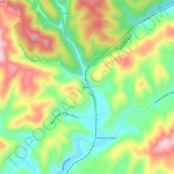Bandy topographic map, elevation, terrain