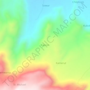 Kapron topographic map, elevation, terrain