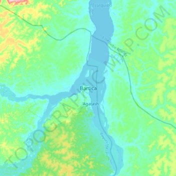 Bartica topographic map, elevation, terrain