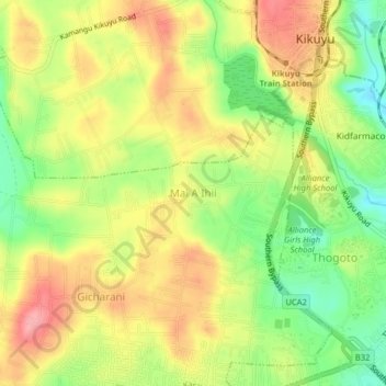 Mai A Ihii topographic map, elevation, terrain