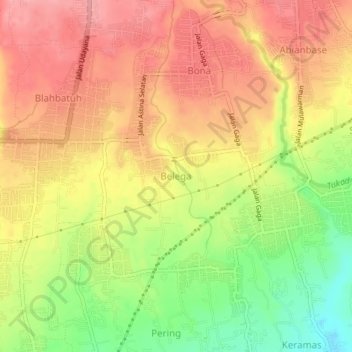 Belega topographic map, elevation, terrain