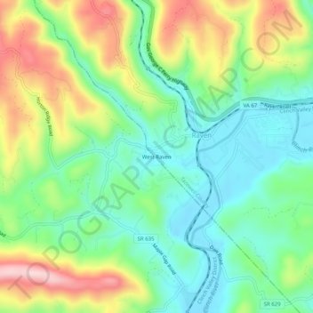 West Raven topographic map, elevation, terrain