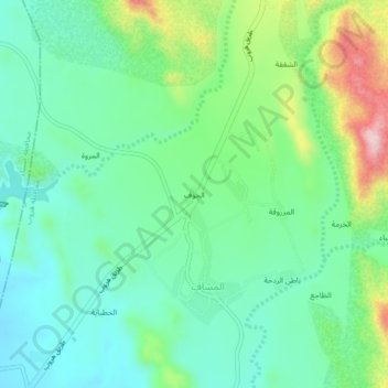 Al Jouf Village topographic map, elevation, terrain