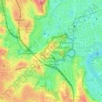 Vatican Hill topographic map, elevation, terrain