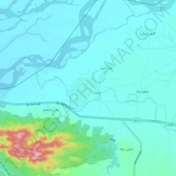 Mansar topographic map, elevation, terrain