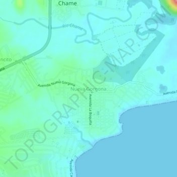 Nueva Gorgona topographic map, elevation, terrain