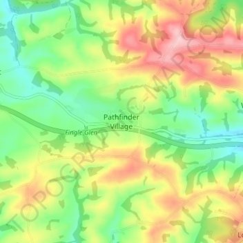 Pathfinder Village topographic map, elevation, terrain