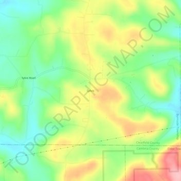 Sylvis topographic map, elevation, terrain