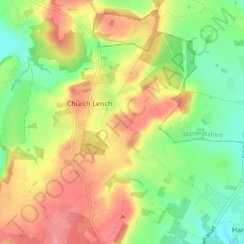 Atch Lench topographic map, elevation, terrain