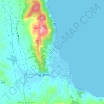 Moraitika topographic map, elevation, terrain