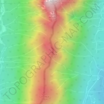 Lynn Peak topographic map, elevation, terrain