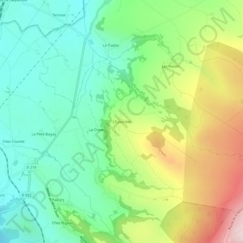 L'Estomble topographic map, elevation, terrain