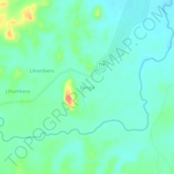 Ilonga topographic map, elevation, terrain