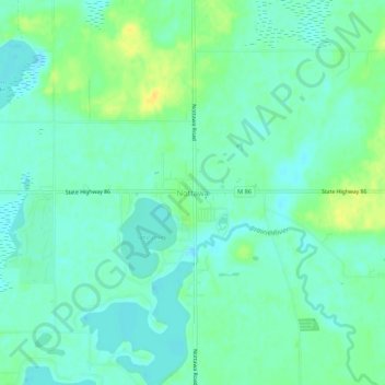 Nottawa topographic map, elevation, terrain