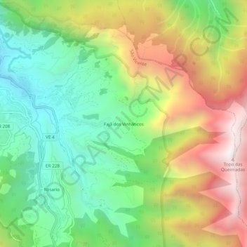 Fajã dos Vinháticos topographic map, elevation, terrain