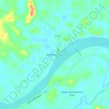 Kampung Guai topographic map, elevation, terrain