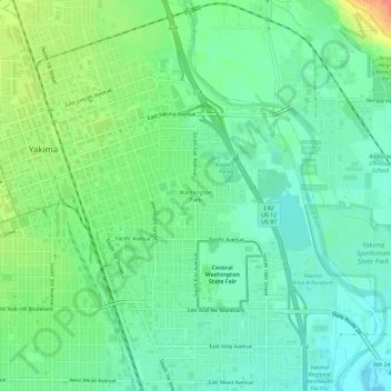 Washington Park topographic map, elevation, terrain