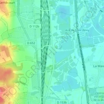 Saint-Rémy topographic map, elevation, terrain