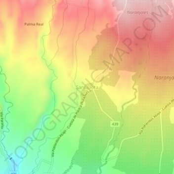 Santa Rita topographic map, elevation, terrain