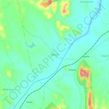 Metali topographic map, elevation, terrain