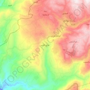 Iraq Al-Amir topographic map, elevation, terrain