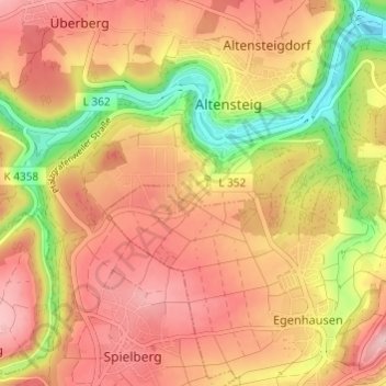 Trögelsbach topographic map, elevation, terrain