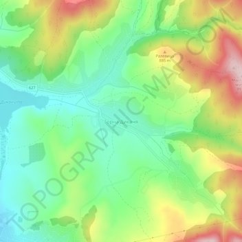 Gorna Dikanya topographic map, elevation, terrain