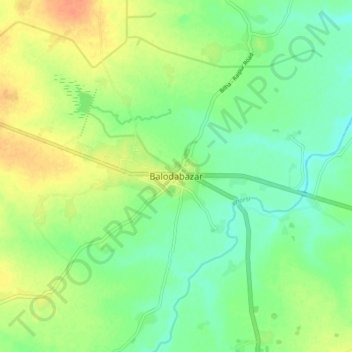 Balodabazar topographic map, elevation, terrain