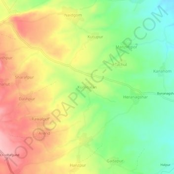 Kumdalan topographic map, elevation, terrain