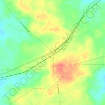 Cassatt topographic map, elevation, terrain